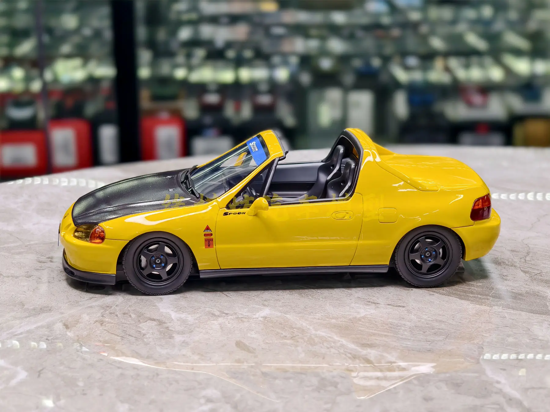 OTTO 1:18 DEL SOL SPOON PHOENIX YELLOW 1996 JDM Simulation Limited Edition Resin Metal Static Car Model Toy Gift
