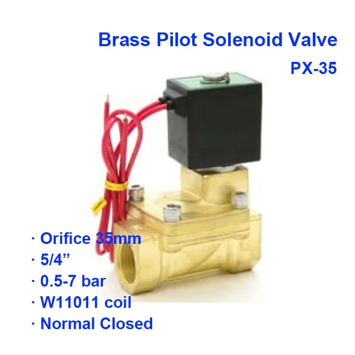 2 Way Low Pressure Pneumatic Brass Pilot Solenoid Valve PX-35 BSP Port G5/4