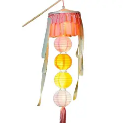 Chinese Lanterns With Lights Portable Chinese Mid Autumn Lantern Holiday Decor Retro Decorative Gauze Lamp LED Light For Friends
