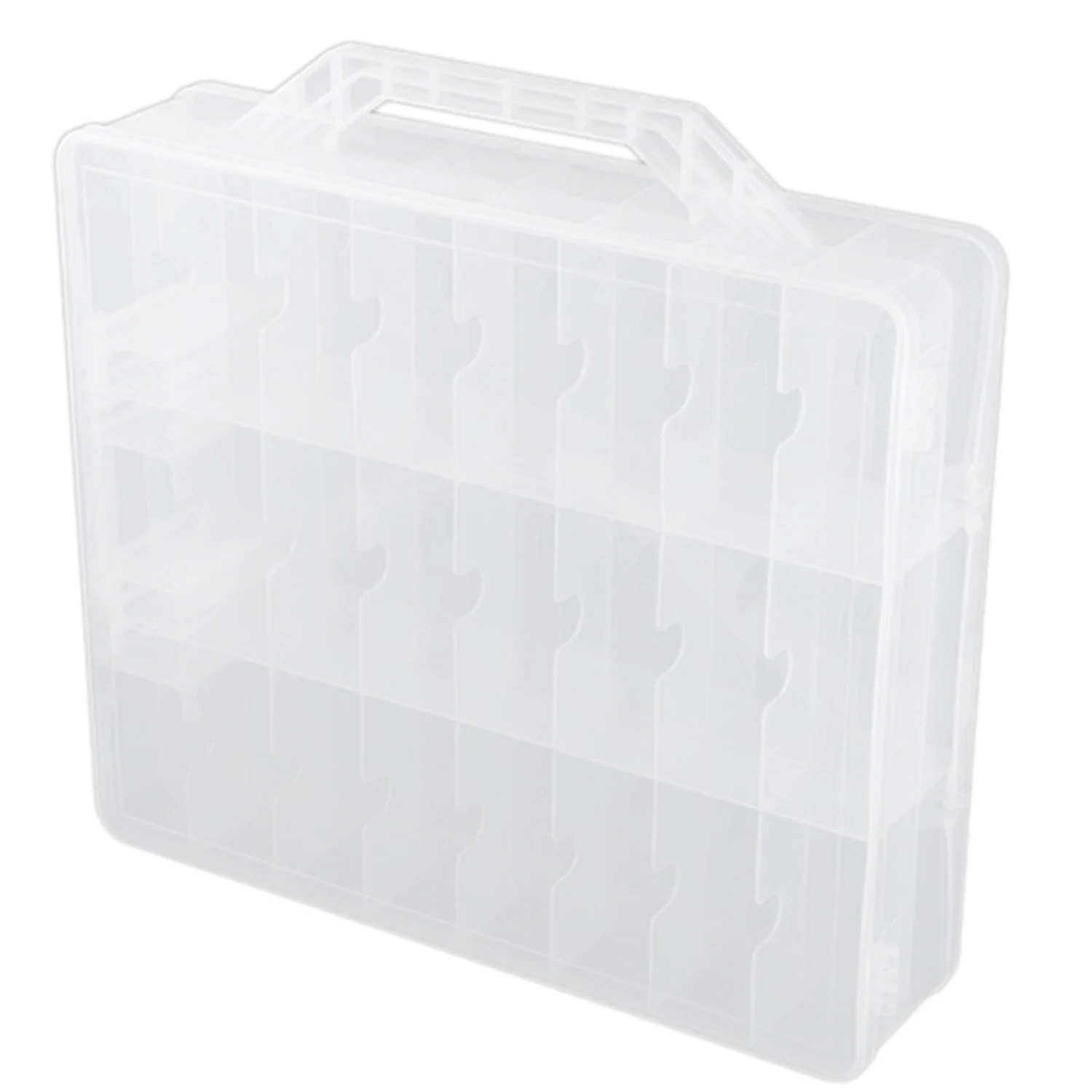 

48 Cells 2 Layer Nail Polish Organizer Portable Clear Nail Supplies Needlework Storage Box Adjustable Storage Case