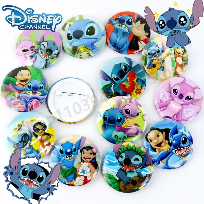 

Card Disney Lilo & Stitch Badges Around Cartoon Characters Student Backpack Clothes To Decorate Gifts For Children