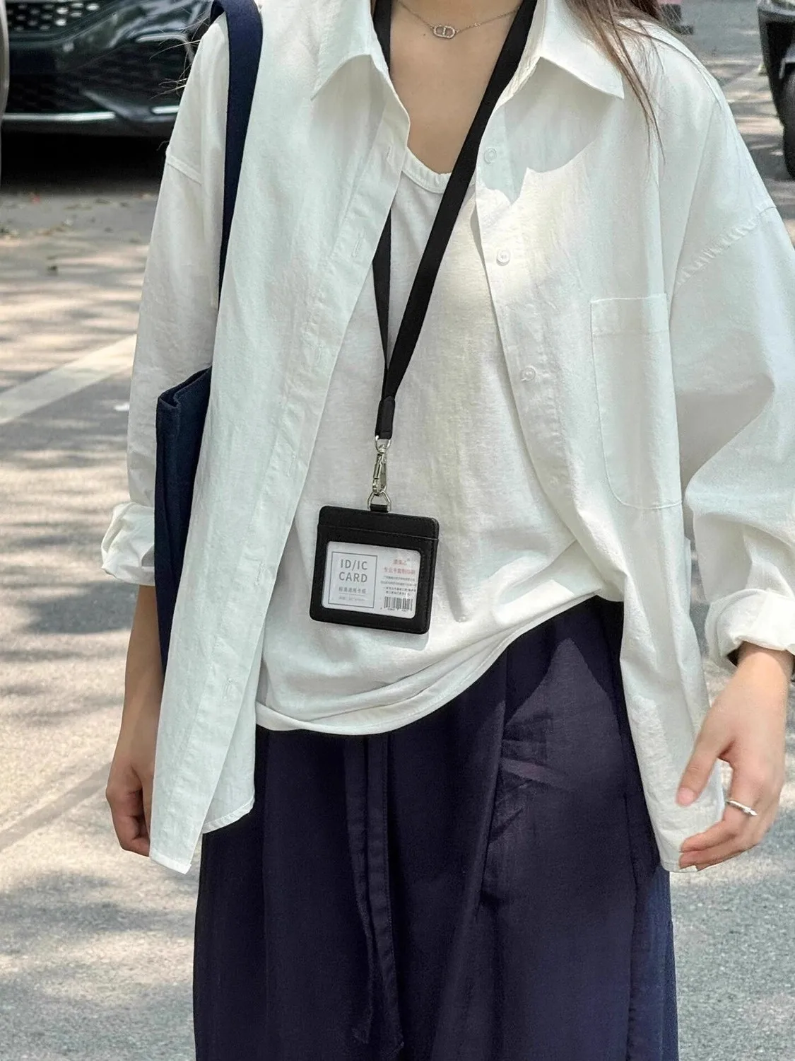 

Loose Long Sleeve White Shirt Women's Casual Style Polyester Fabric Anti-Deformation Sun Protection Thin Regular Length