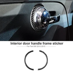 For Fiat 500 2012-2015 Carbon Fiber Interior Door Handle Panel Trim Cover Stickers Car Accessories