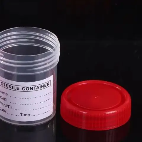 10 قطعة 60 مللي كوب بلاستك الحاويات المتاح البول جمع عينة كوب زجاجة عينة الحاويات مع العلامات #1