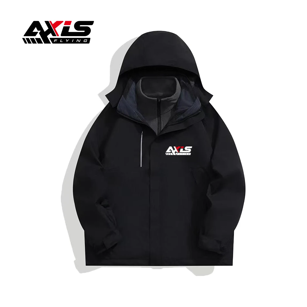 Axisflying-Veste à capuche 3 en 1 pour l'extérieur, veste interchangeable, haut d'hiver, nouveau