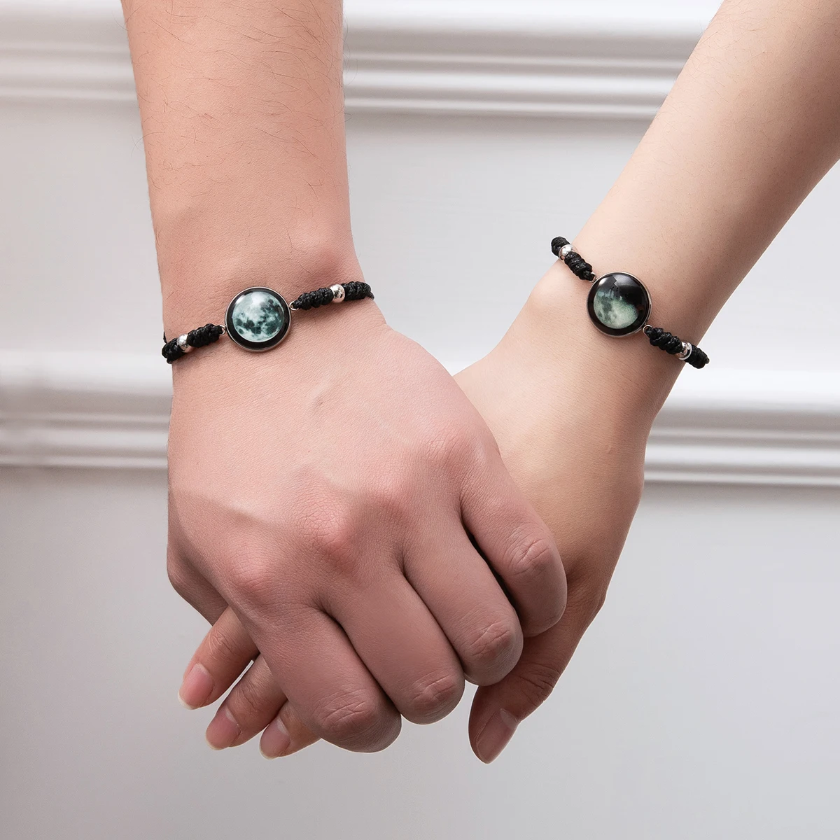 سوار زوجين بمساحة مضيئة 2 أساور أنيقة منسوجة يدويًا #2