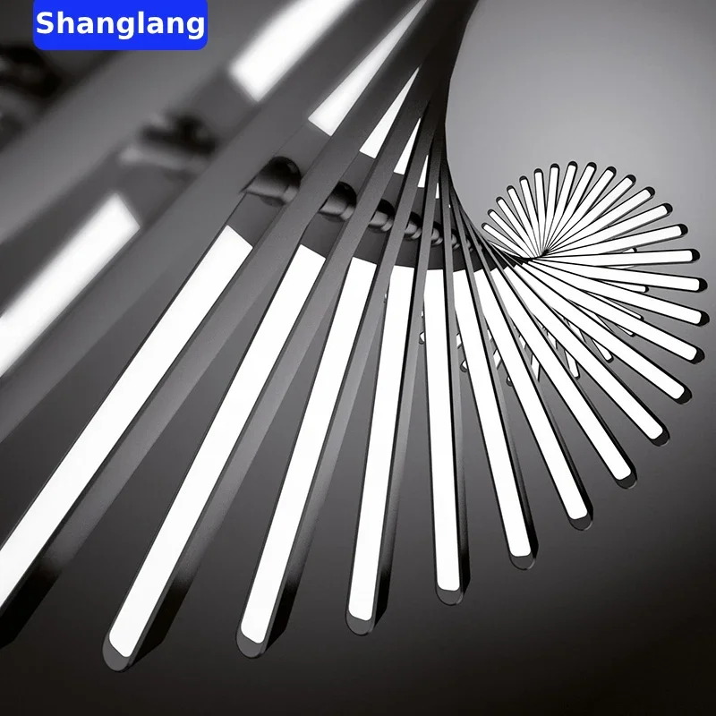 Lefan Living Room Lamp Modern Simple Designer Restaurant Chandelier Lighting Simple Linear Fishbone Shape Office Strip Lamp