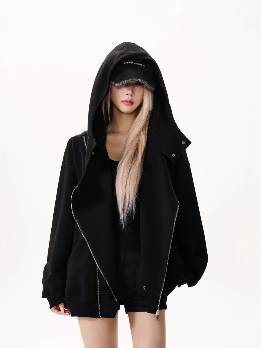 

Утепленный хлопковый кардиган-куртка с капюшоном для пар, весна-осень, с двойной молнией, мужской повседневный модный, из полиэстера