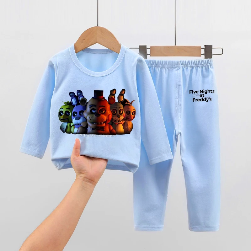 خمس ليال في فريدي منامة فستان أطفال مع سروال داخلي أطفال جديد Fnafs الشتاء ملابس المنزل بنين بنات Kawaii ملابس نوم بنطلون الأطفال هدية