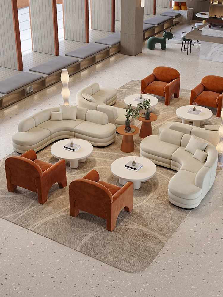 

Leisure reception lobby sofa table chair combination Hotel club sofa booth beauty salon meeting area sofa