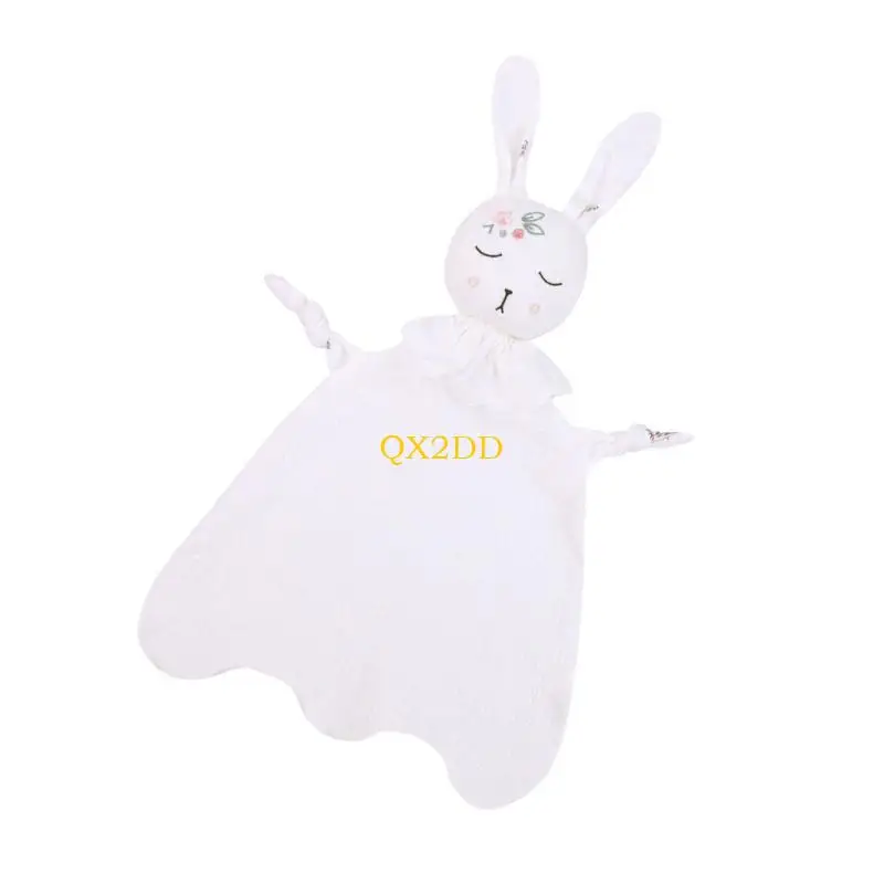 

QX2D Baby Soothing Towel Bib Animal Comfort Blanket Gentle Cotton Cuddle Burp Cloth