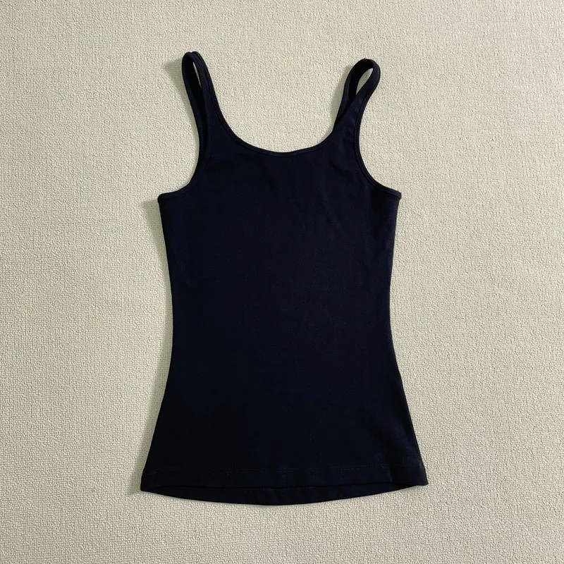 Withered Fashionable Women's Vest high-Quality Summer Top Casual Camisole Versatile Basic U-neck Sleeveless Tshirts Women