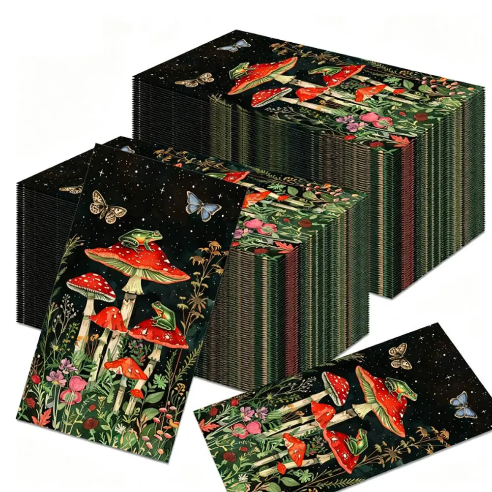 20pcs Forest Mushrooms Napkins Exquisite Vintage Mushroom and Fantasy Forest Thick Absorbent Napkins for Parties