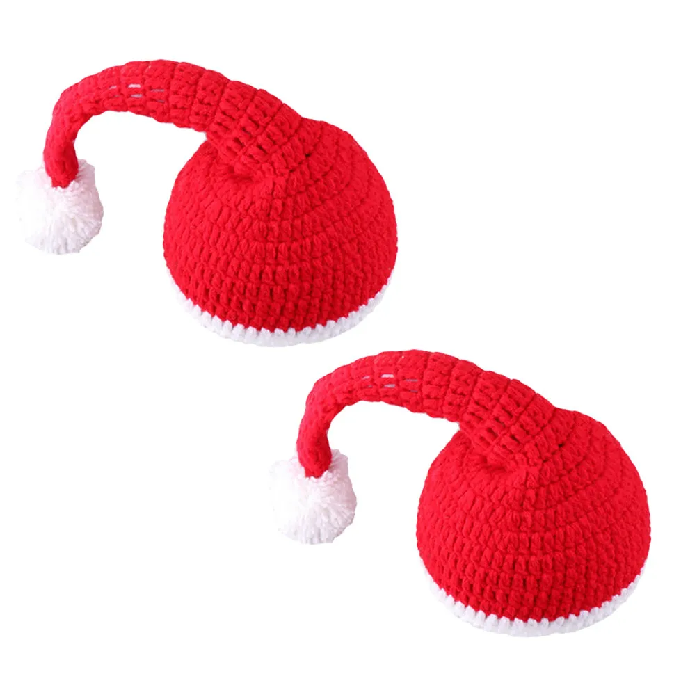 Gorro navideño para bebé, disfraz de Papá Noel hecho a mano para fotografía, para recién nacidos de 0 a 4 meses, accesorio para fiesta de Navidad para niños