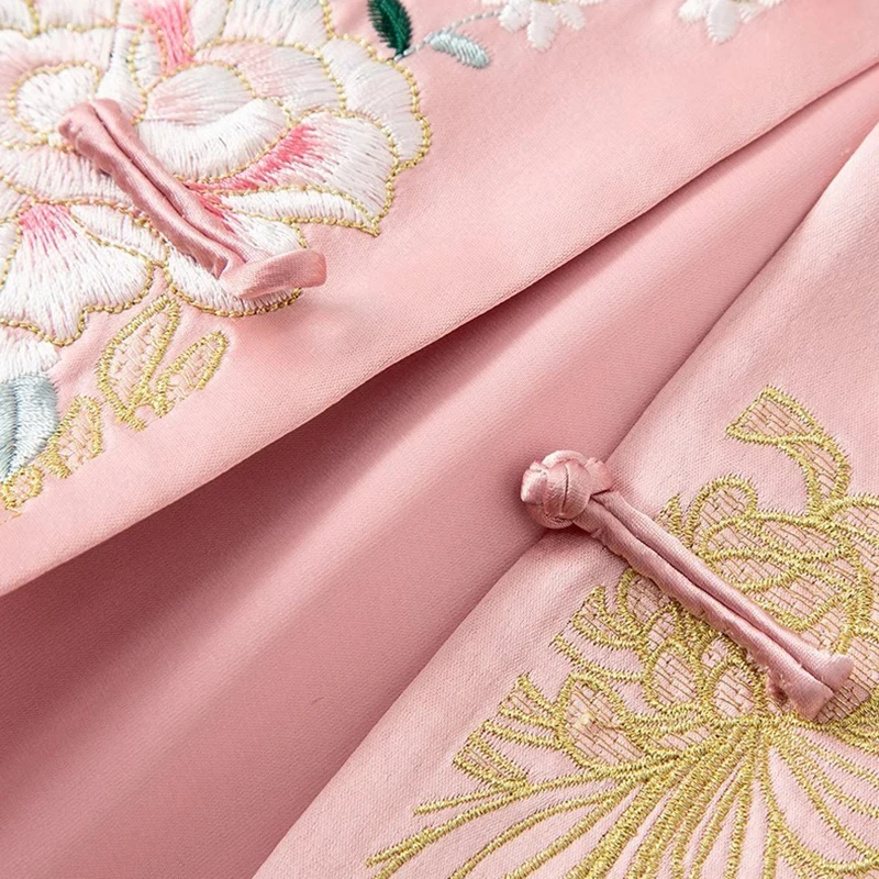 New Chinese national style retro button top women's autumn 2026 China-Chic acetic acid embroidered horse two-piece suit