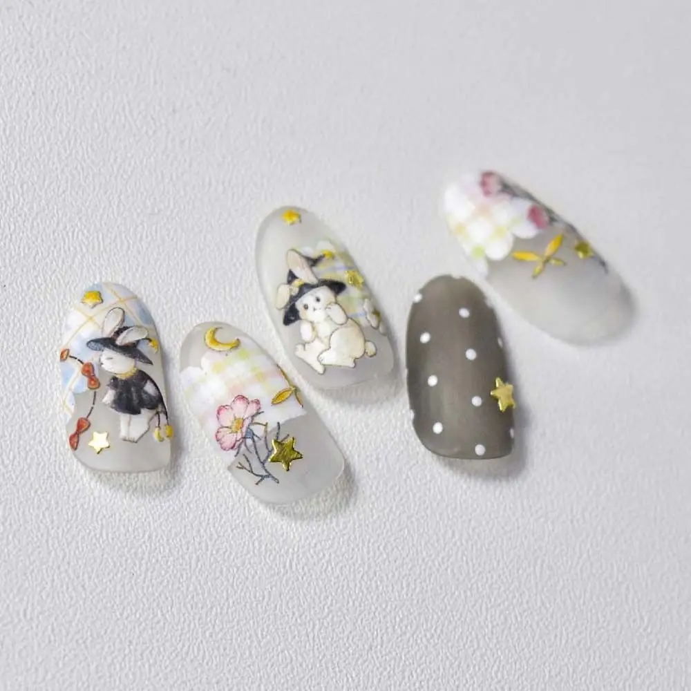 Bears Strawberry Manicure Accessories Rabbits Nail Stickers Nail Art Decorations Cartoon Nail Stickers Flowers Nail Decals