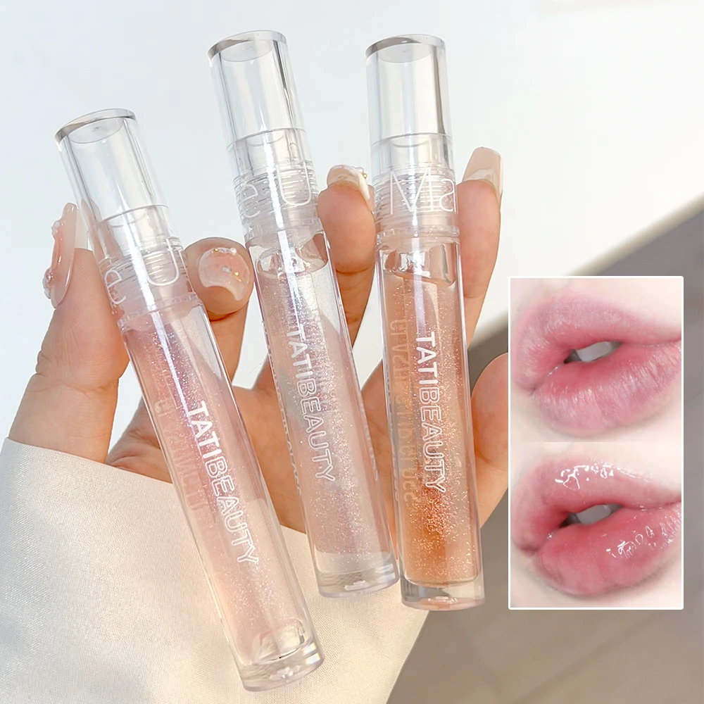 Jelly Glitter Lip Gloss Moisturizing Crystal Colorless Watery Lip Oil Lasting Transparent Mirror Lip Glaze Lips Makeup Cosmetics