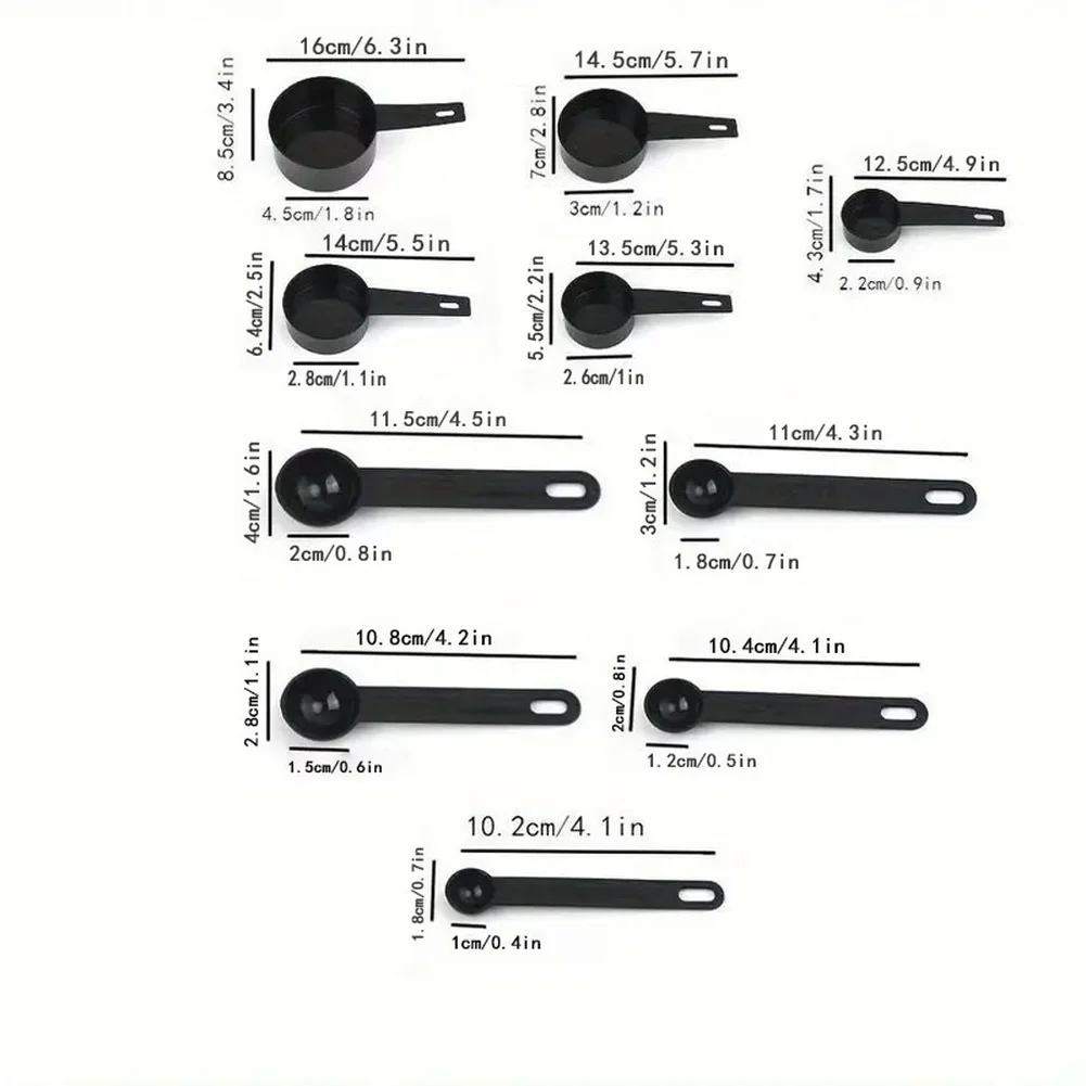 Kitchen Measuring Spoon Set 10 pcs with Plastic Ring Storage for Precise Dry and Liquid Ingredient Measurements
