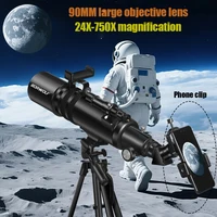 BORWOLF 90600 Telescopios astronómicos para adultos, apertura de 90 mm 600 mm, 24X-250X HD para observación de estrellas y observación de aves