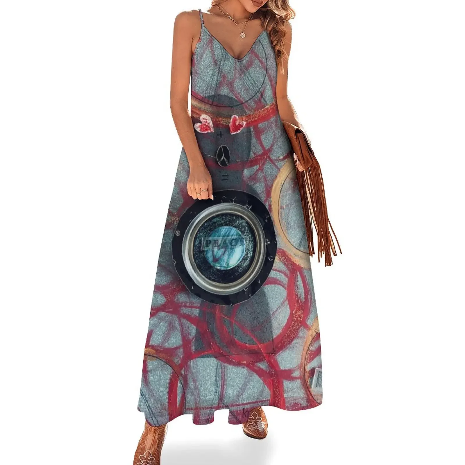

World Peace Sleeveless Dress Women's clothing Bridesmaid dress woman