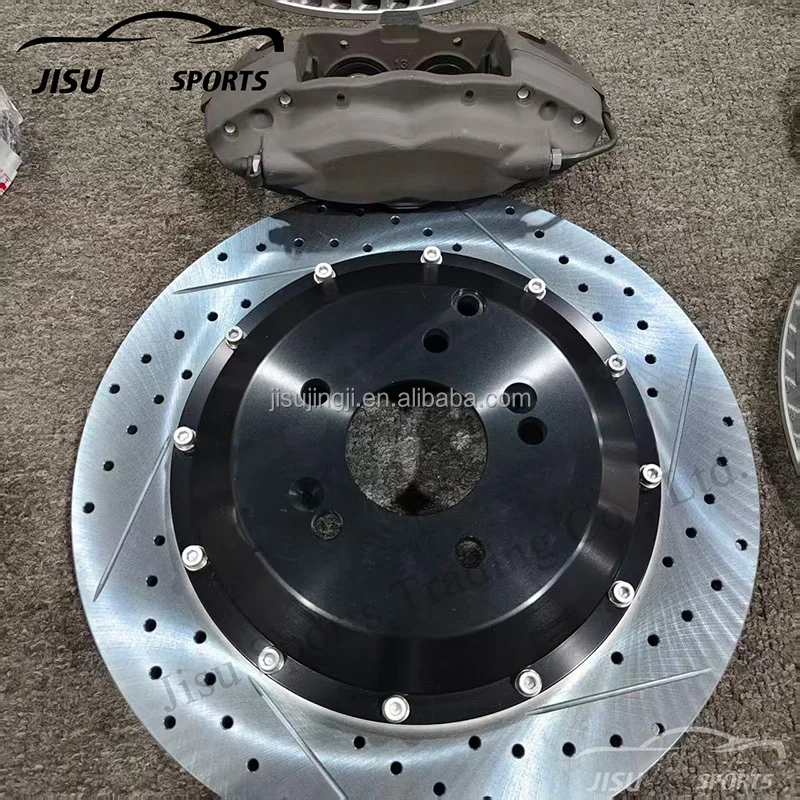 6 Pots Blue Big Brake Caliper Kit 405*34mm Carbon Floating Disc Brake System for Luxury Sports Cars