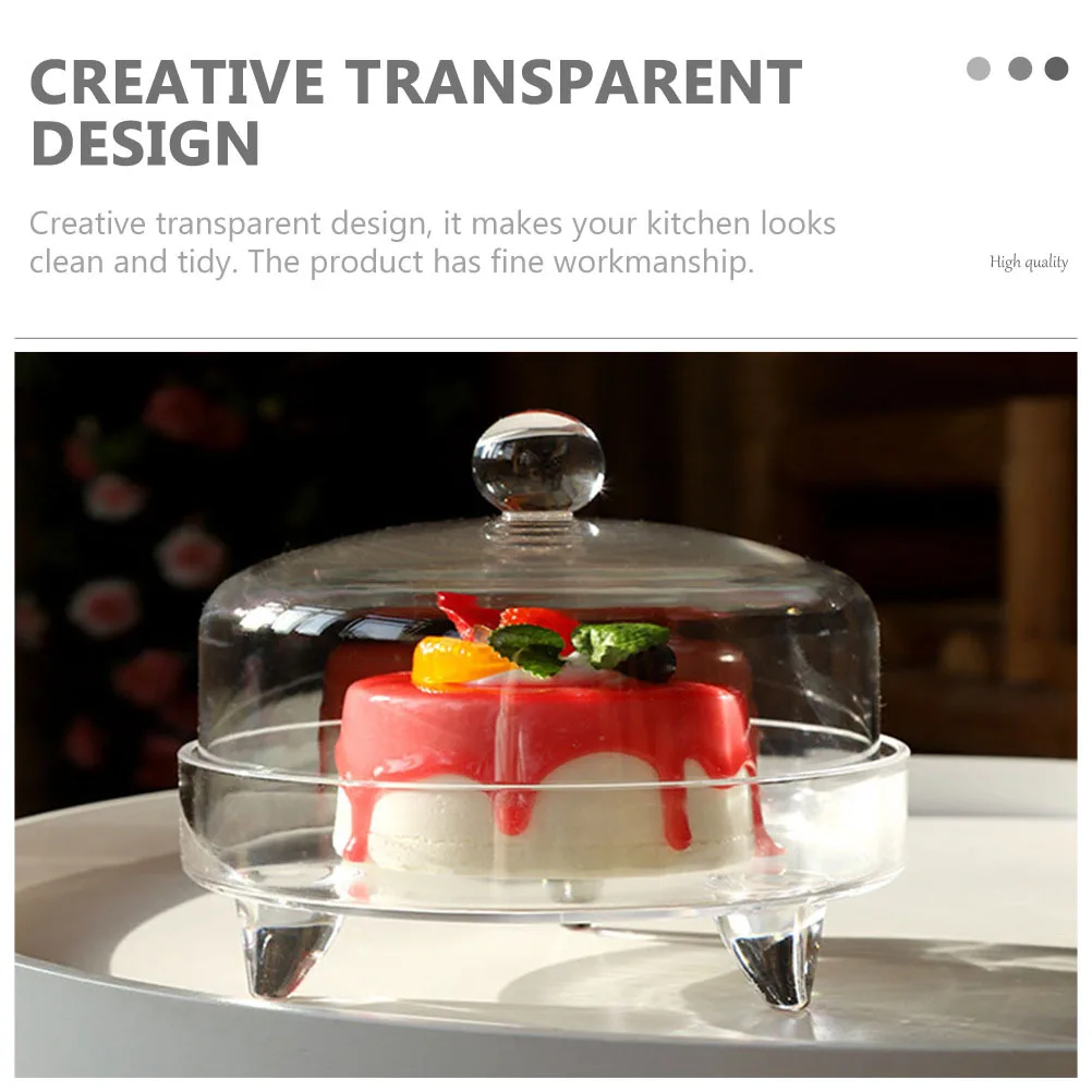 

1Set Transparent Acrylic Food Cover Cake Tray Dustproof Household Dessert Holder Fresh Keeper Kitchen Party Supply