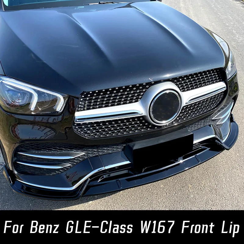 

For 2020-2023 Mercedes Benz GLE-Class W167 350 450 53 AMG Car Front Bumper Lip Chin Spoiler Splitter Diffuser Tuning Accessories