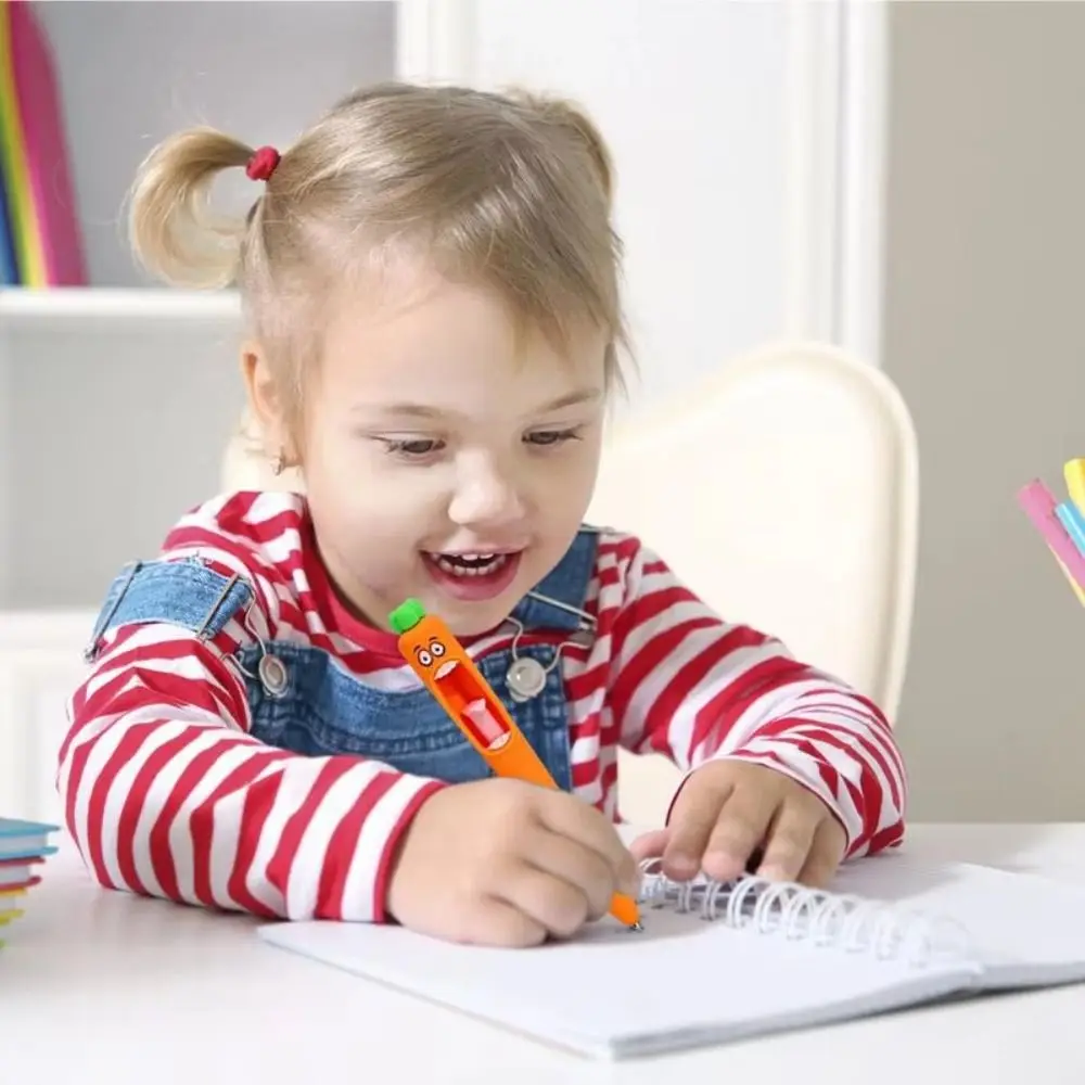 

4 шт./кор., гелевая ручка в форме моркови, многофункциональная выдвижная ручка для письма для студентов, 0,5 мм, ручка с чернилами для моркови с героями мультфильмов, школьная ручка для дома