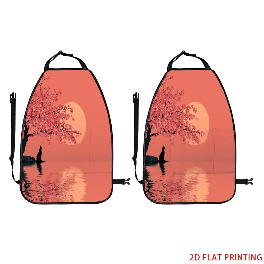 2D Plane Printing 2pcs Backseat Protector Seat Covers Individuation Decoration Animal Friends Pattern Applies To Various Models