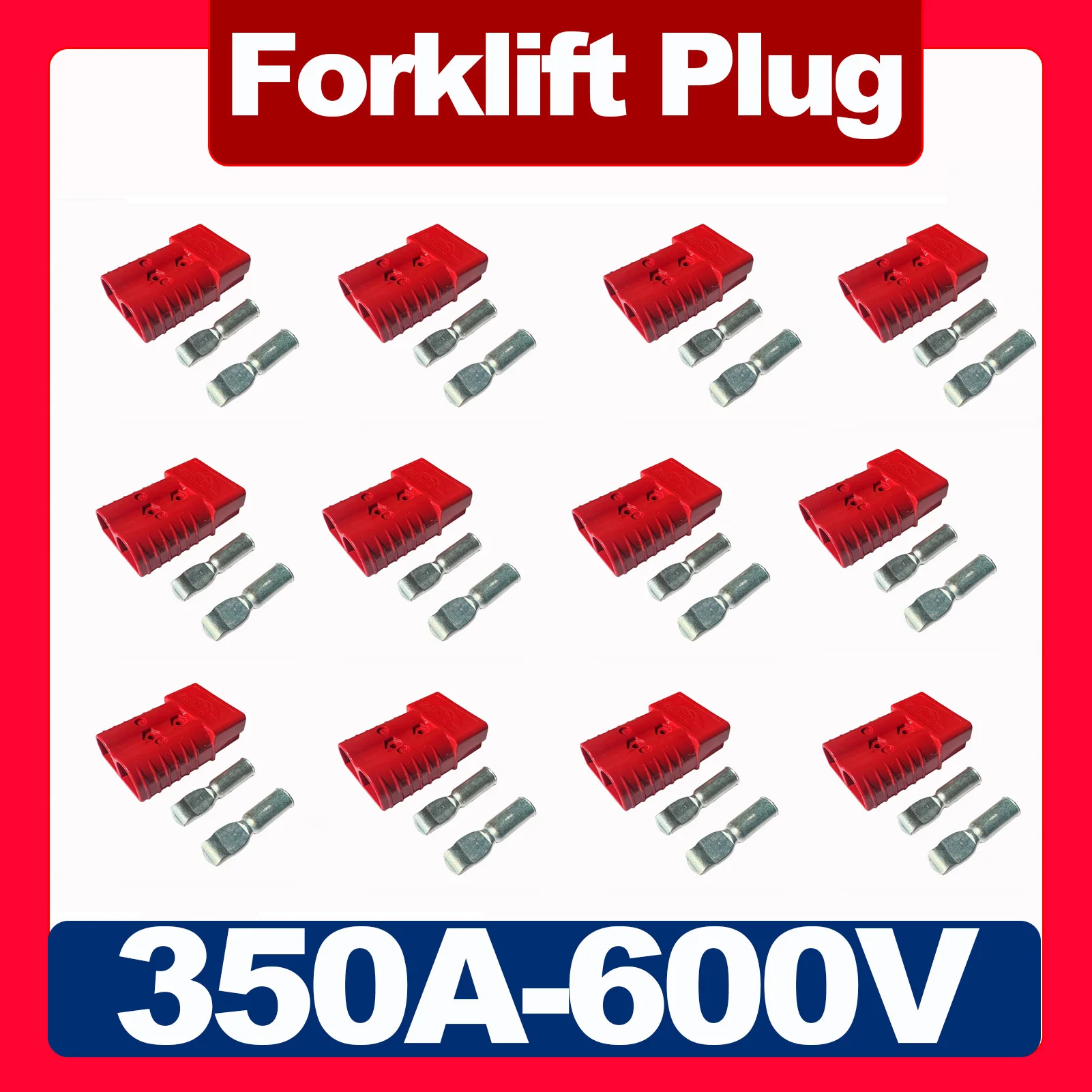 

Forklift Plug 350A-600V Battery Quick Connect Connector Kit - Ideal for Cars, Trailers, Motors, and Electronics