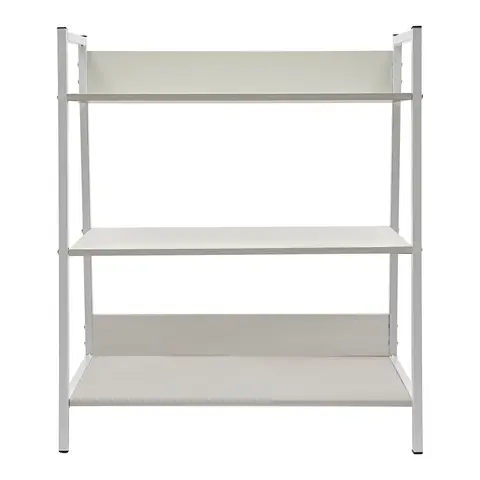 ชั้นวางหนังสือ 3 ชั้นที่วางหนังสือออแกไนเซอร์แร็คอิสระเปิดชั้นวางหนังสือสีขาว/สีดํา