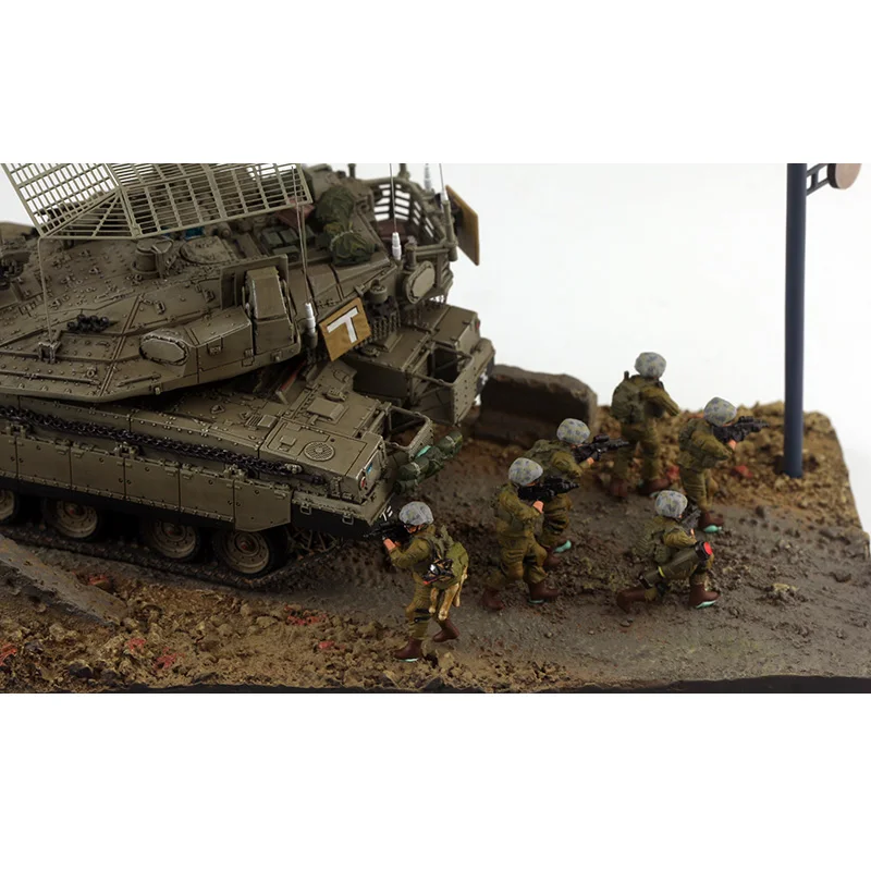 1:72 Scale Resin Israel Defense Force 6-man Team+dog Accessory Model Adult Collection Toys Classic Gifts Souvenir Static Display