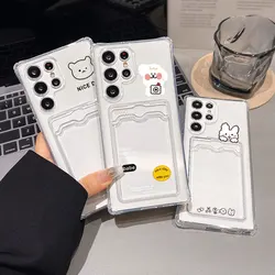 Card Holder Case For Samsung A55 5G A54 A15 A16 A35 A52 A53 A73 A34 A33 A14 A13 A12 A32 A25 A24 A22 A51 Soft Covers
