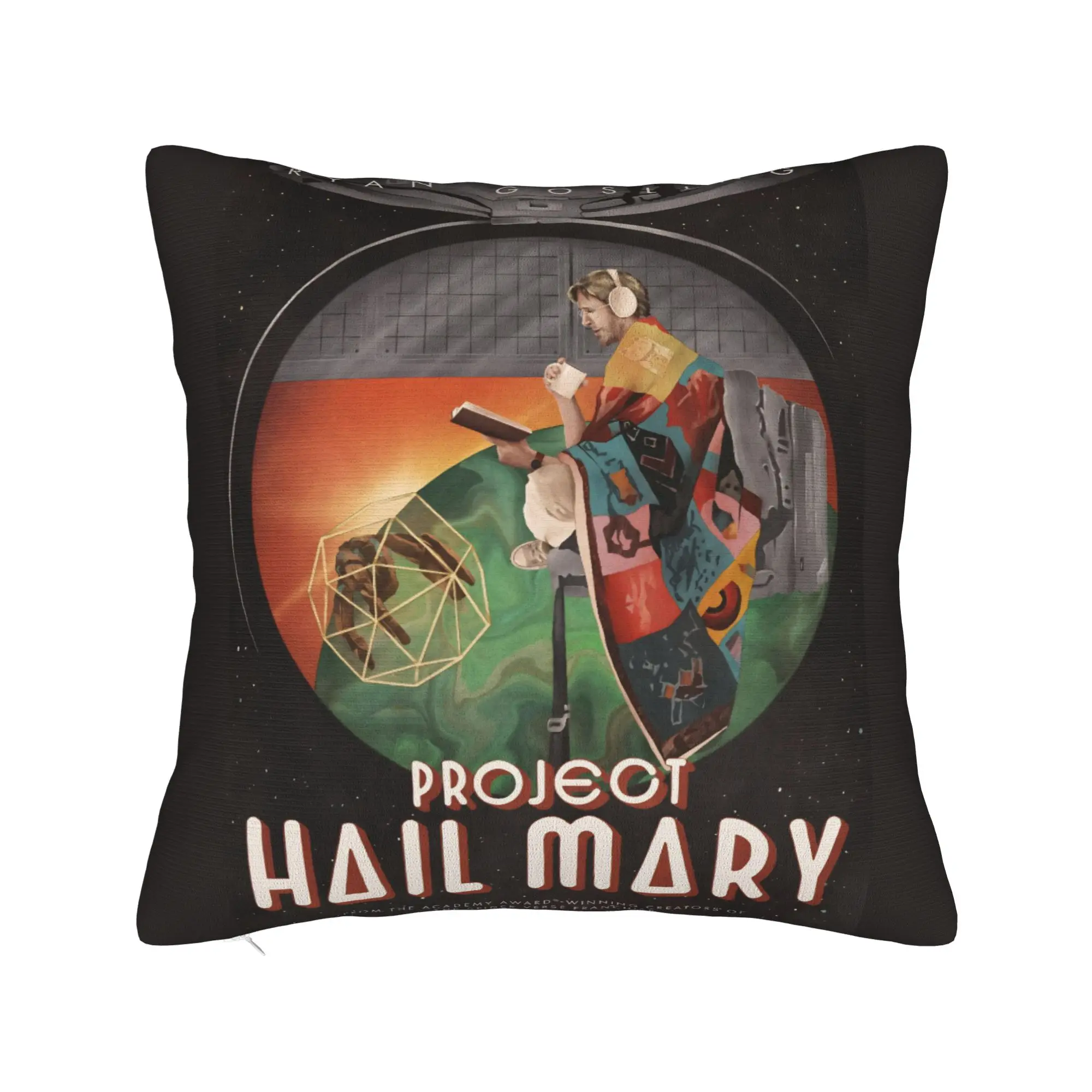 Project Hail Mary Square Pillow Cases Ryland Grace Rockys Cushion Covers Creative Polyester Decor Pillowcase for Sofa 45*45cm