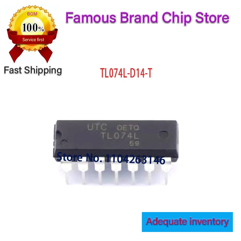 10 pçs/lote Novo Original TL074L TL074L-D14-T DIP-14 em estoque