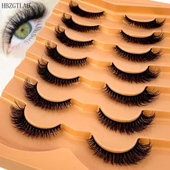 رموش منفوشة ثلاثية الأبعاد من المنك ، قصيرة الأمد ، ناعمة سميكة ، رموش طبيعية ، حجم كبير ، إطالة الرموش ، جديدة ، 7 أزواج