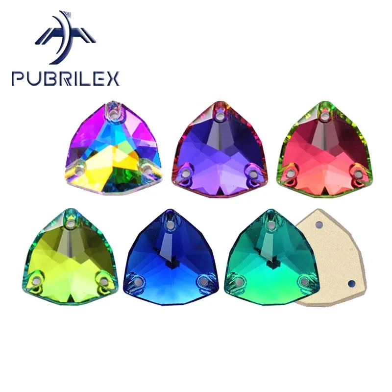 Pubrilex Trilliant-Form Aufnähbare Strasssteine mit Flacher Rückseite und Abgeschrägter Kante für Eiskunstlaufanzüge, Kleidungsstücke und Kleiderdesigns – Detail 2