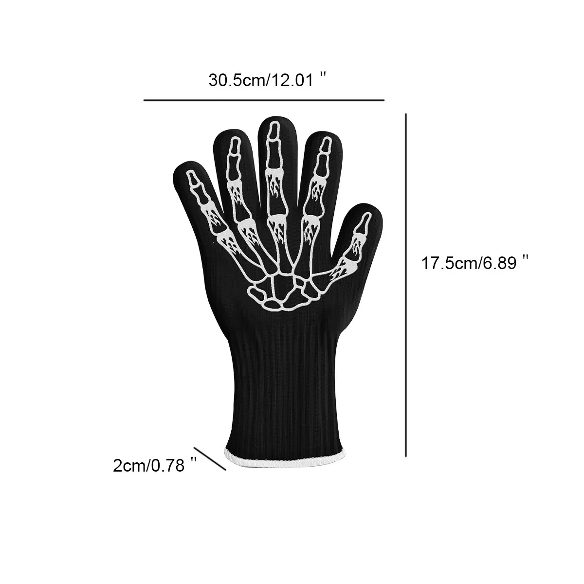 Skeleton style BBQ & Oven gloves Extreme Heat Resistant Premium Cooking Nonslip