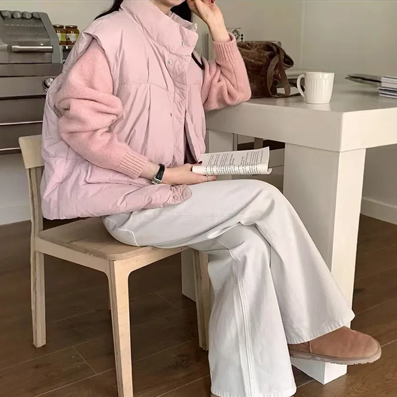 

Women's down Vest ort Lightweight Svel Jaet 2025 Winter New Sle Outerwear Commute Sle Knitted Fabric Polyester