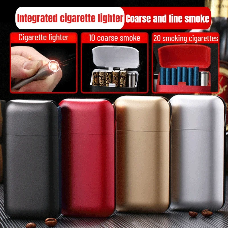 

New Slim Pack of 20 Cigarettes with Lighter, Portable Cigarette Clip, Men's Smoking Tool, Cigarette Lighter Smoking Accessories