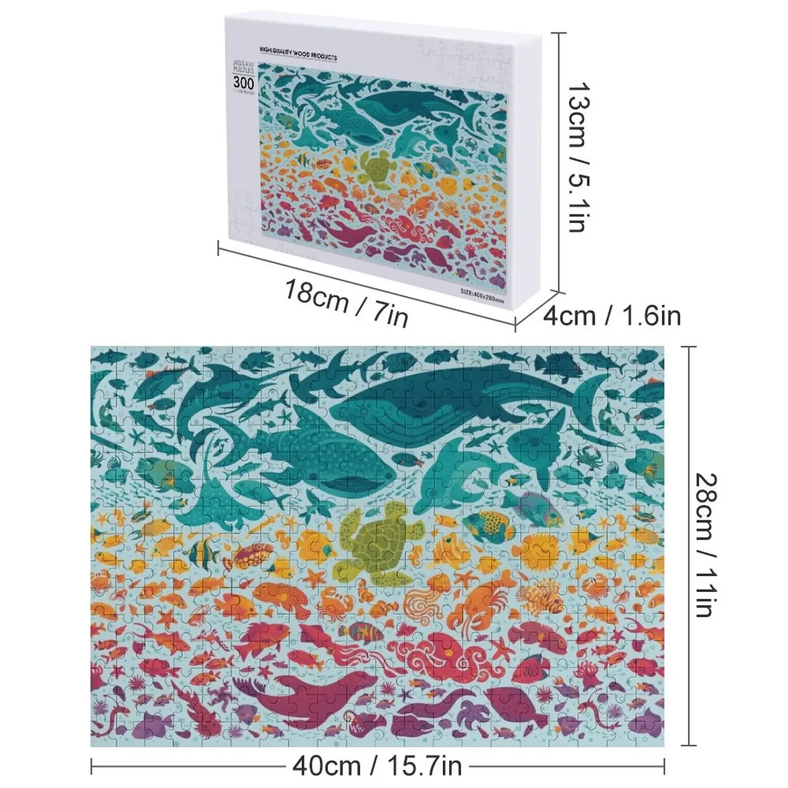 الطيف المائي 2: أحجية الصور المقطوعة باللون الأزرق الفاتح لعبة أطفال ملحقات ديوراما لعبة أطفال مخصصة لغز هدية شخصية