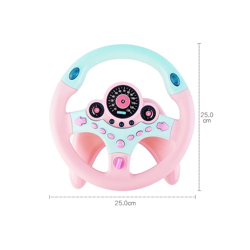 Simulation Steering Wheel with Base Toy Big Baby Lights for Cars Fake Toys Educational Plaything Toddler