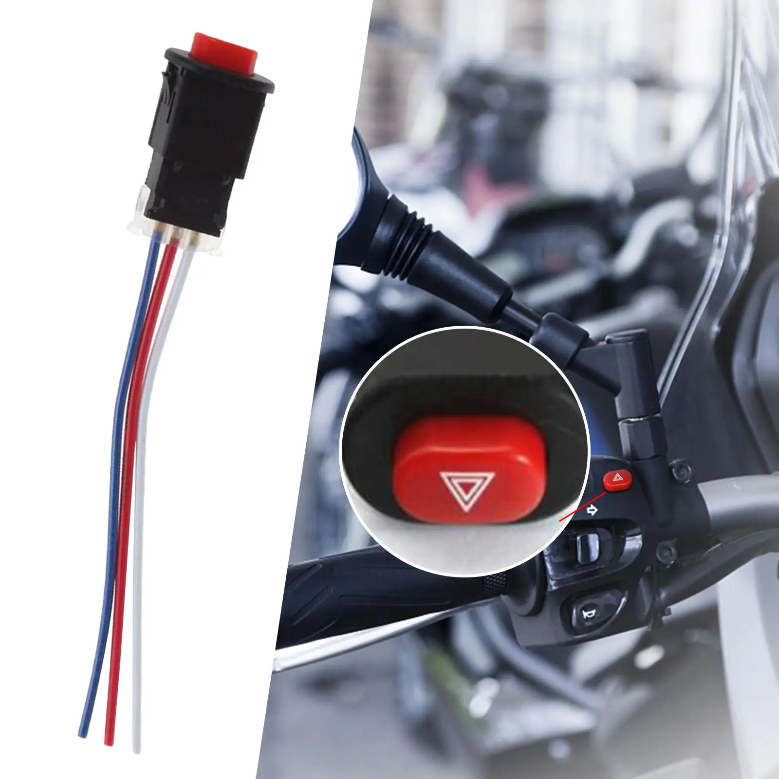 

Scooter Motorcycle Hazard Light Switch Push Button Switch Controller Durable