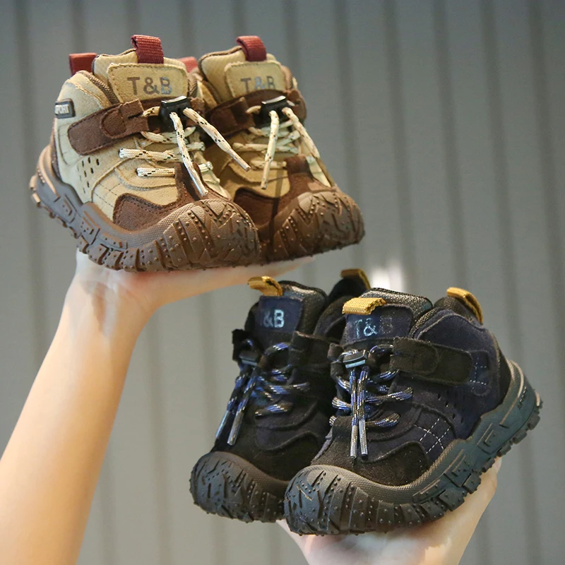 

Children's Platform Sports Shoes 2025 Autumn and Winter Fashion Non-slip Wear-resistant Casual High-top Shoes for Boys and Girls