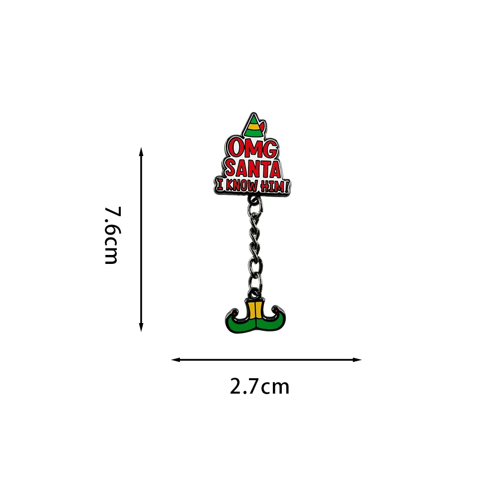 OMG Santa I Know Him Enamel Pin Fantasy Movie Classic Quotes Badge Christmas Gift Souvenirs Perfect Stocking Stuffer