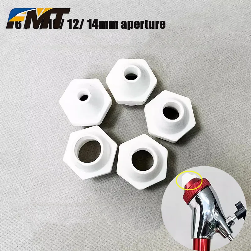 

Керамическое сопло для аэрографа, для нанесения густого огнеупорного гранулированного состава, шестигранное сопло 6-14 мм для краскопульта, комплектующие, 1 шт.