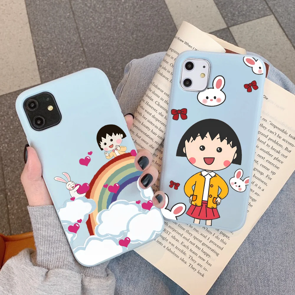 

Cartoon C-Chibi M-Maruko-Chan Phone Case Soft Solid Color For iphone 14 11 12 13 mini pro max 7 8 plus 6 6s x xs max xr