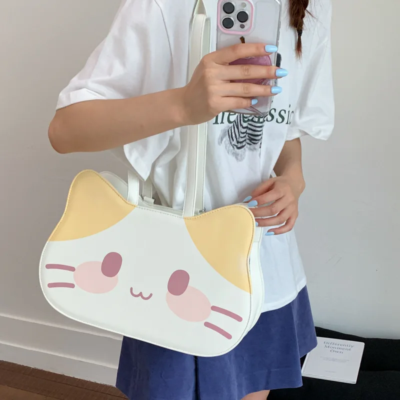 

HAEX Cartoon Cat Women Backpacks 2025 Designer PU Sweet Girls Shoulder Bag Adjustable Y2K Harajuku Kawaii Mochilas Para Mujer