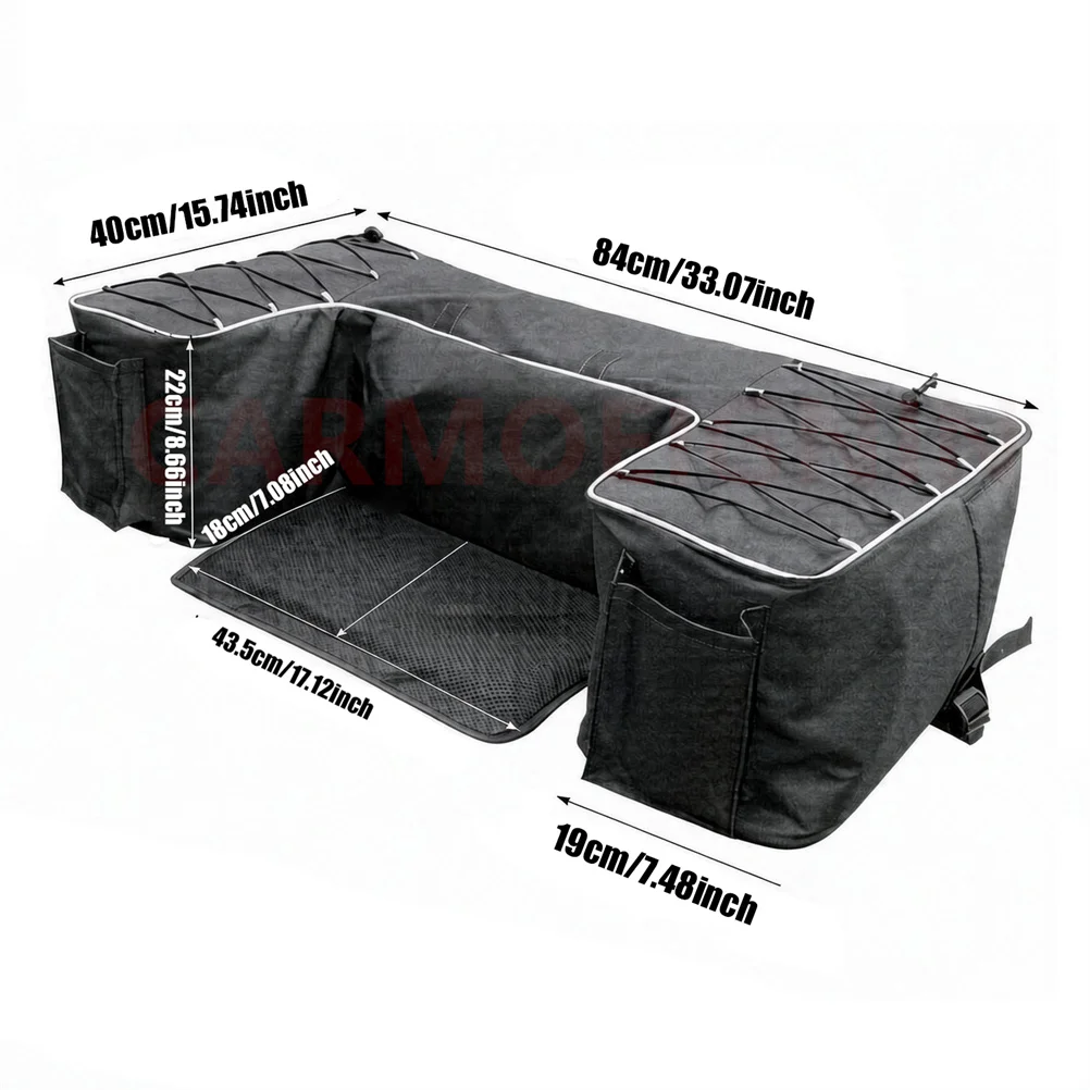 Heavy Duty Waterproof ATV Cargo Bag Motorcycle Tail Saddlebag Oxford Cloth Storage Box For Cfmoto Yamaha Can-Am Polaris Suzuki