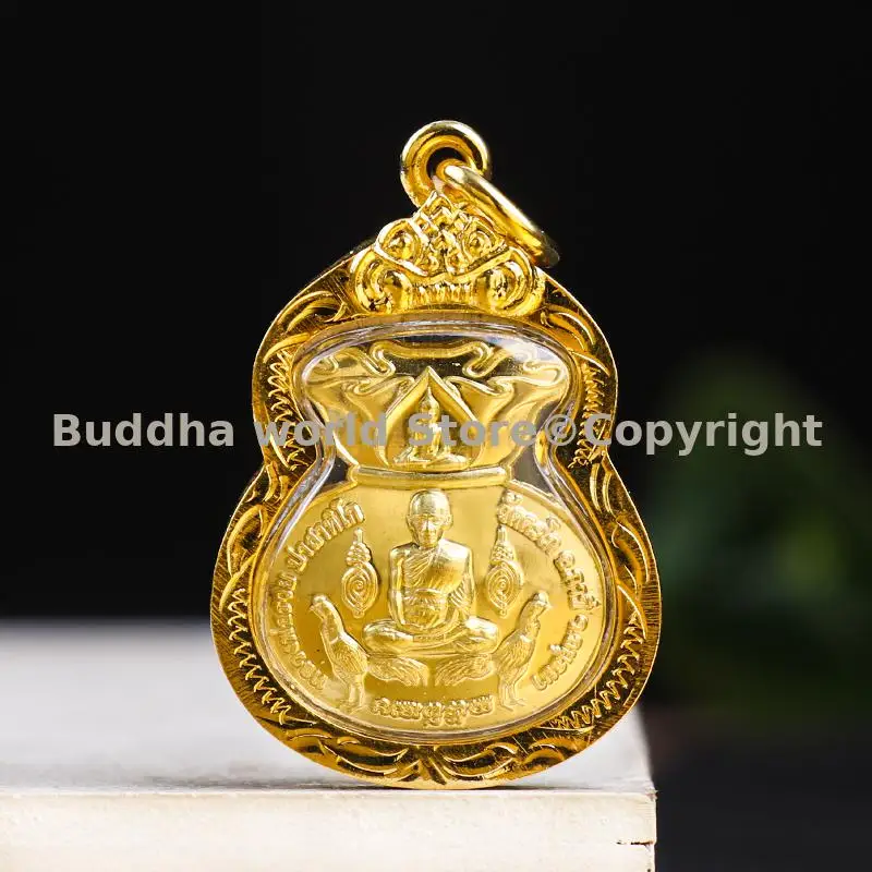 Asia Thailand temple Luang Pu God of wealth figure Pendant Effective Buddha Amulet Bring good luck Recruit wealth talisman